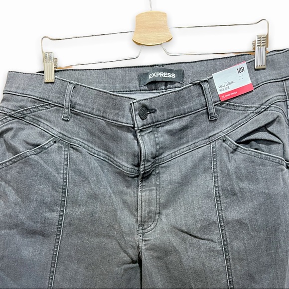 NWT Express Charcoal Grey High Waisted Skinny Jeans 18R - Picture 3 of 3